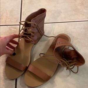 Forever 21 brown lace up sandals 9